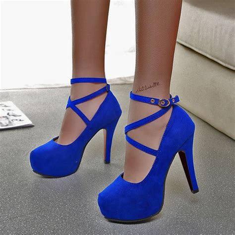 sexy blue high heels